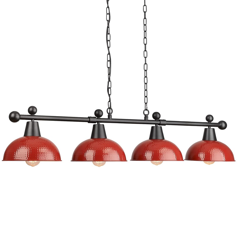 48 Billiard Light, Black Pool Table Light for 7ft/8ft Table, 4-Light Kitchen Isl