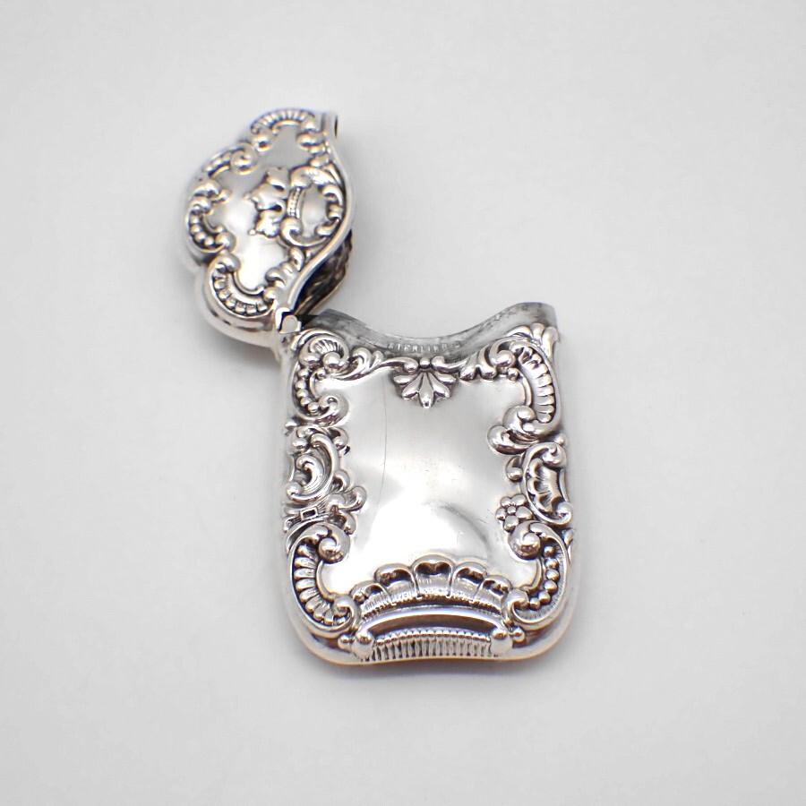 Ornate Match Safe Webster Sterling Silver Mono HL