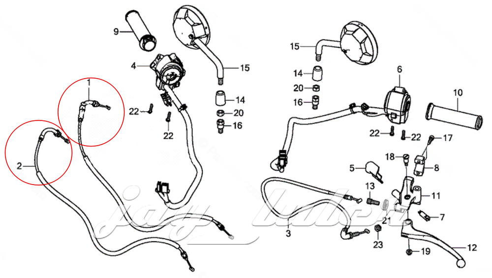 Throttle Cable Push & Pull Set For Honda Rebel 500 CMX500