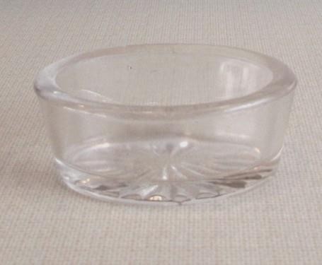 Oblong Pressed Glass Open Salt Cellar Dip ca 1900's