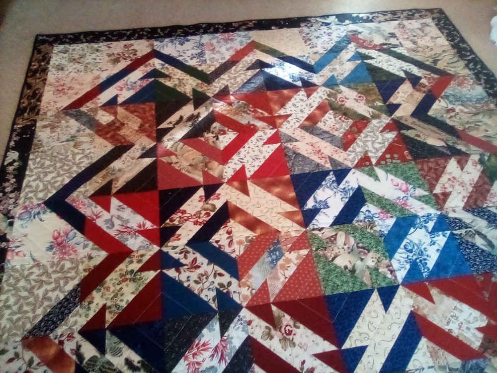 Handmade Patchwork Quilt 71x86 fits 3/4 bed or Large Throw
