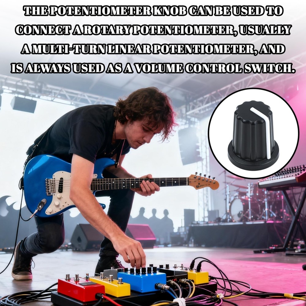 D Type 6mm Potentiometer Control Knobs 12 Pcs Plastic Rotary Knobs for Audio Mix