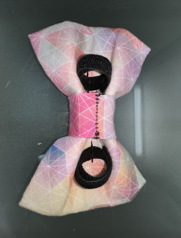 Handmade Over The Collar / Size Medium Pet Bow - Low Poly pattern