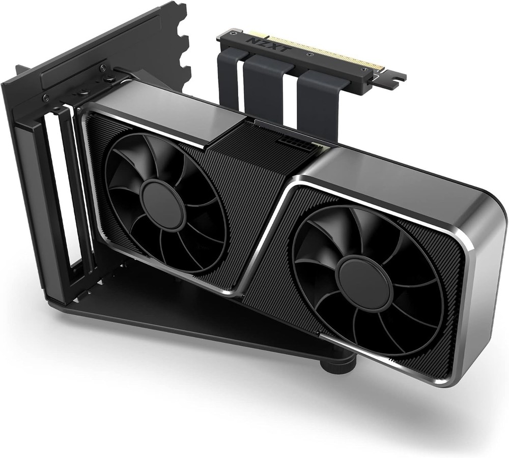 Vertical GPU Mounting Kit - -175 mm PCIe 4.0x16 Riser Cable - GPU Holder - St...