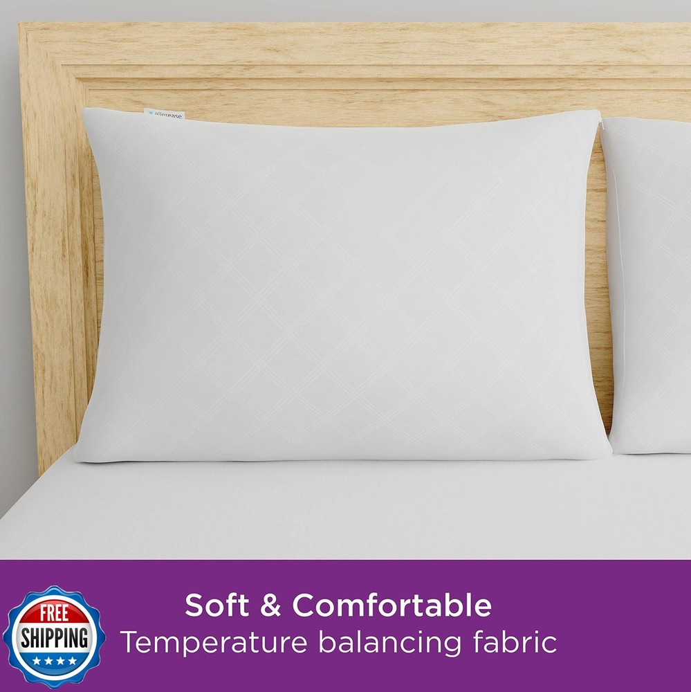Set of 4 Standard/Queen AllerEase Pillow Protectors - Temperature Balancing,