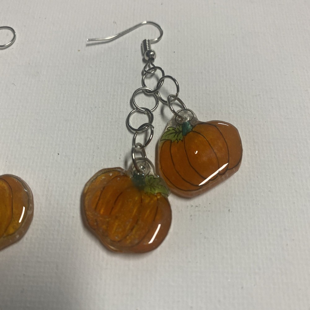Handcrafted Pumpkin Dangle Earrings