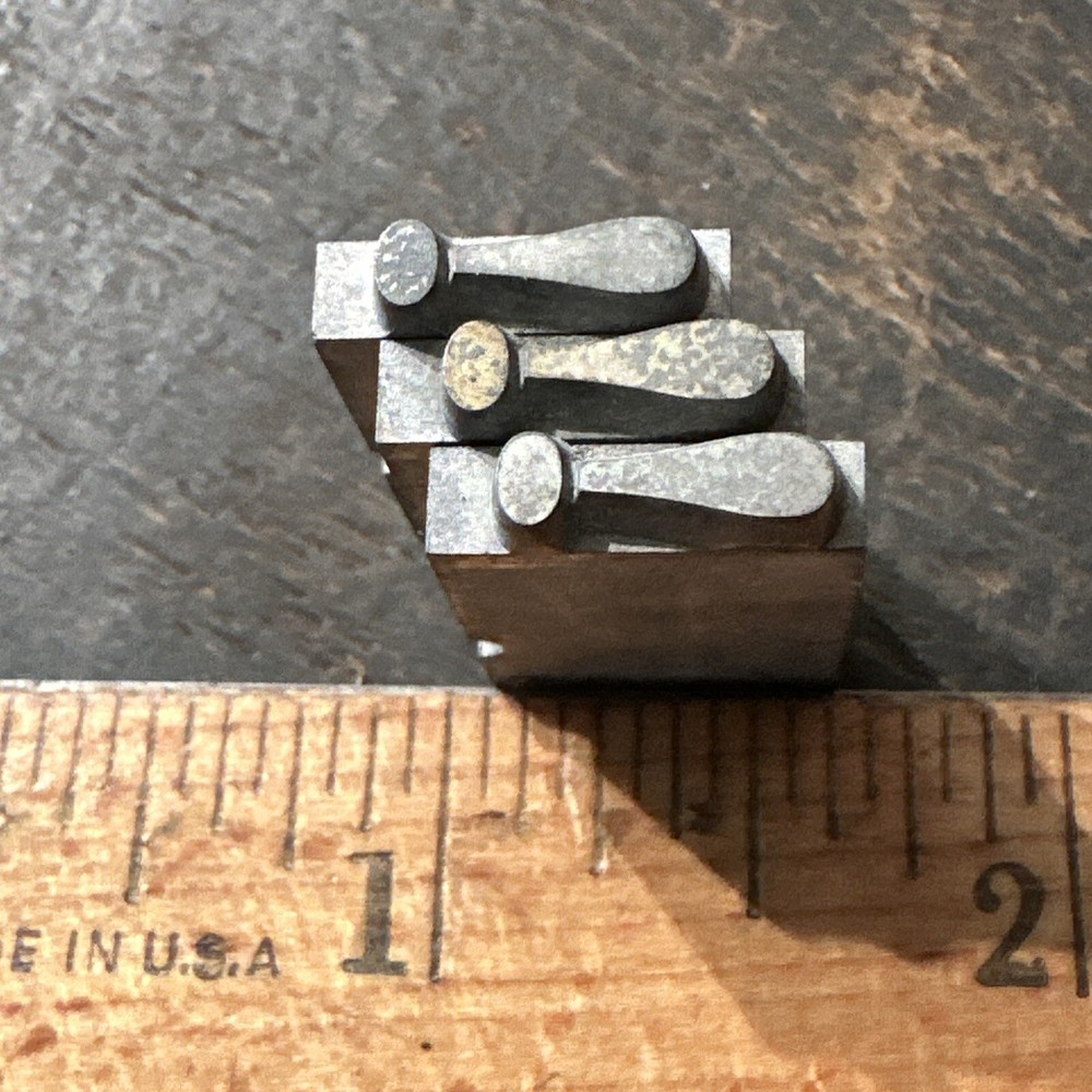 Printing Blocks ( 3 Exclamation Points !!! ) Lead Print Blocks Type Set