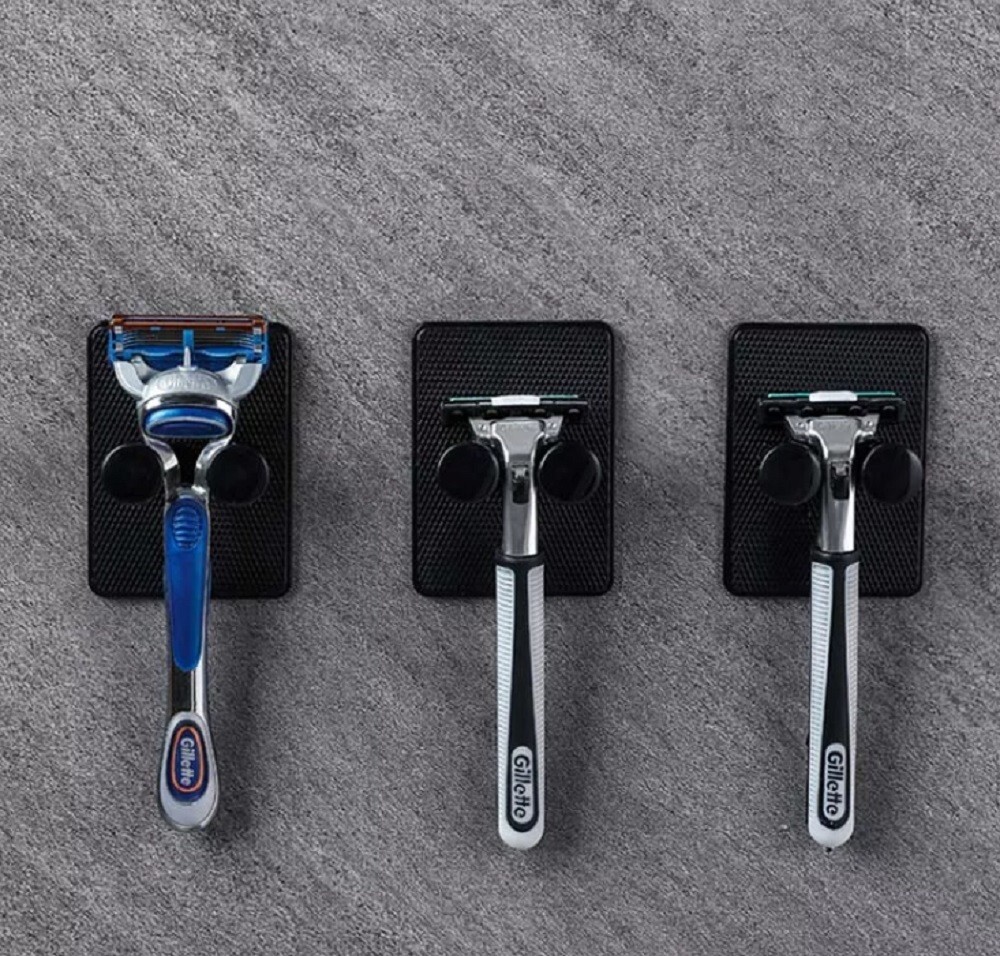 4 Pcs Adjustable Razor Holder for Shower - Self-Adhesive Waterproof Shaver Hooks