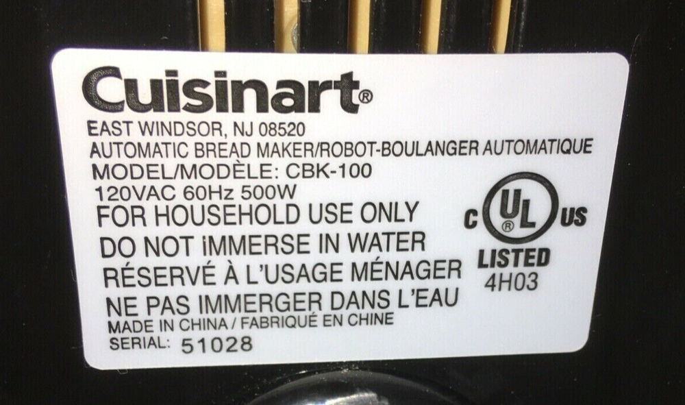 Paddle for Cuisinart Bread Maker Machine Models CBK-100 CBK-100SS (C)