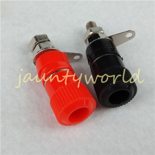 2PC Small speaker Audio Cable Binding Posts Insulated Banana Plug