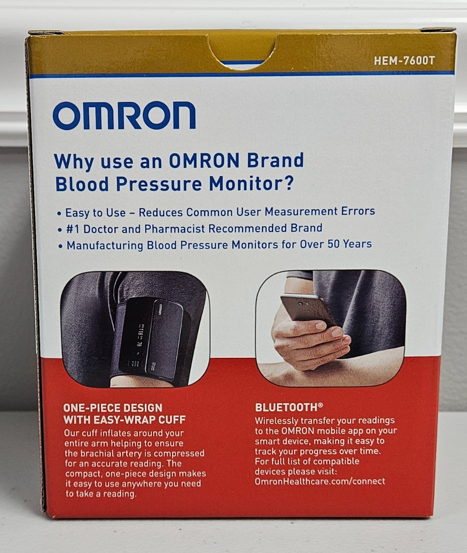 NEW OMRON Evolv HEM-7600T Upper Arm Blood Pressure Monitor + Case Bluetooth