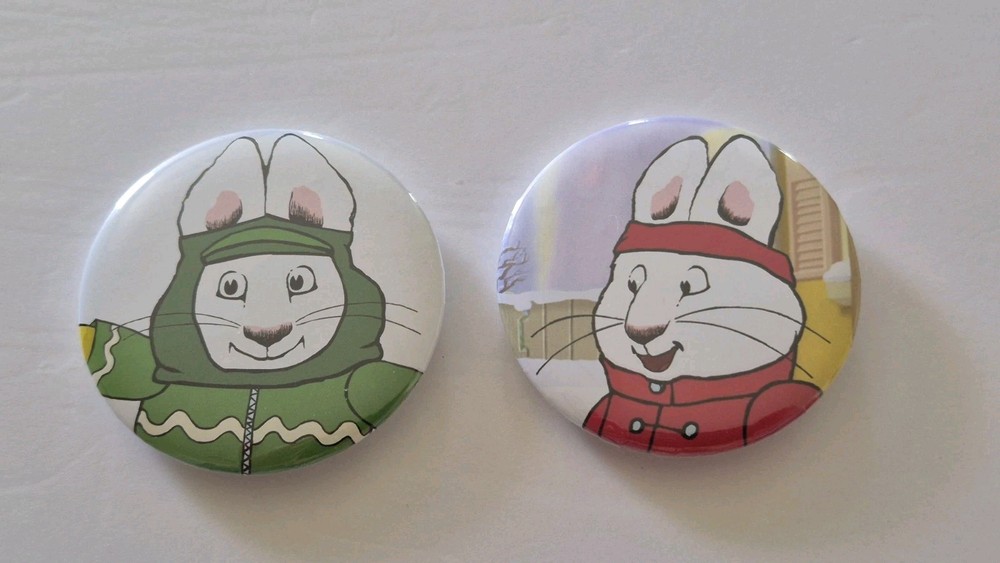 Lot 2 New Nickelodeon Max and Ruby Button Pin Pins #79