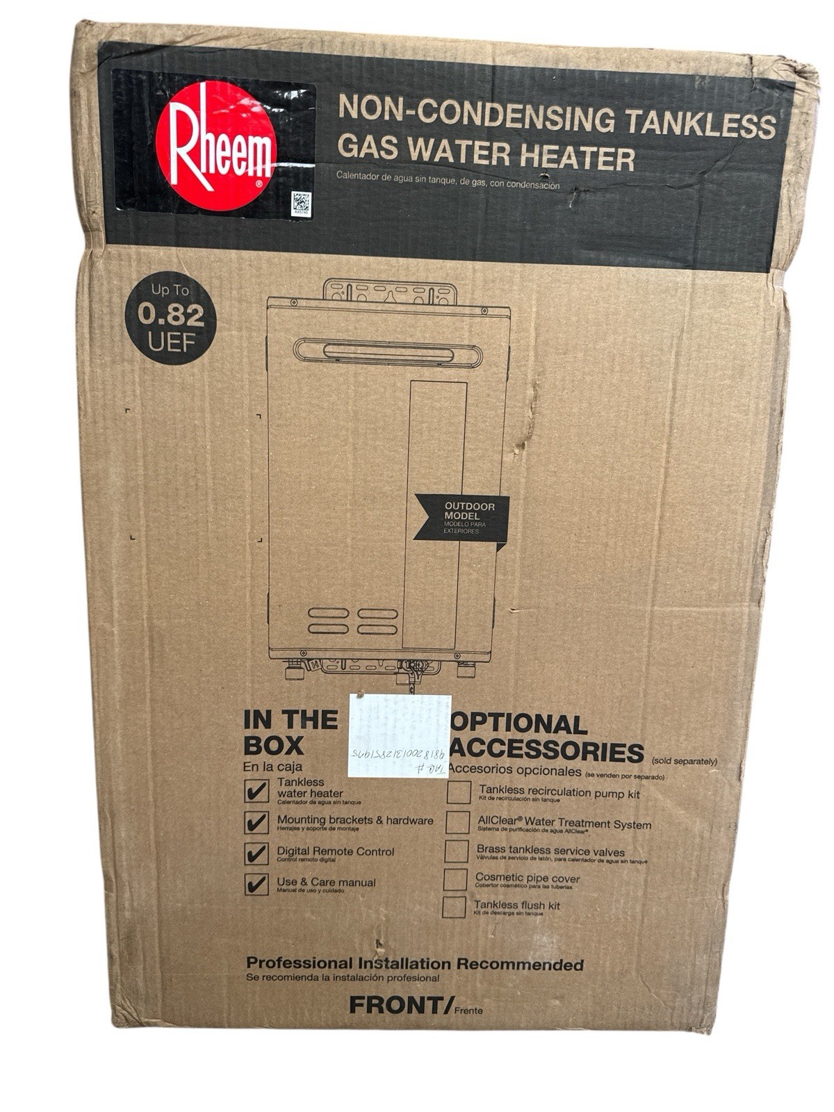 Rheem 160,000 BTU Outdoor Liquid Propane Tankless Water Heater ECO160XLP-3 (OB)