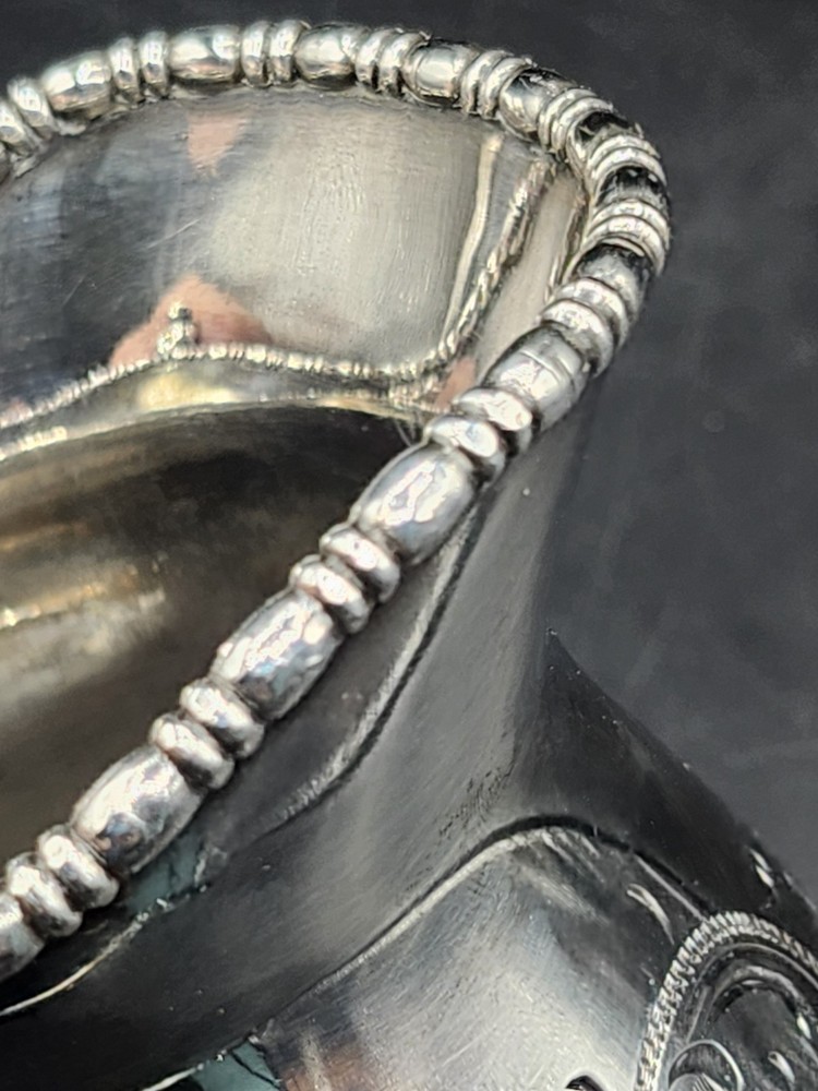 Vintage Sheffield Silver Plated Sugar Scuttle & Creamer. Monogram