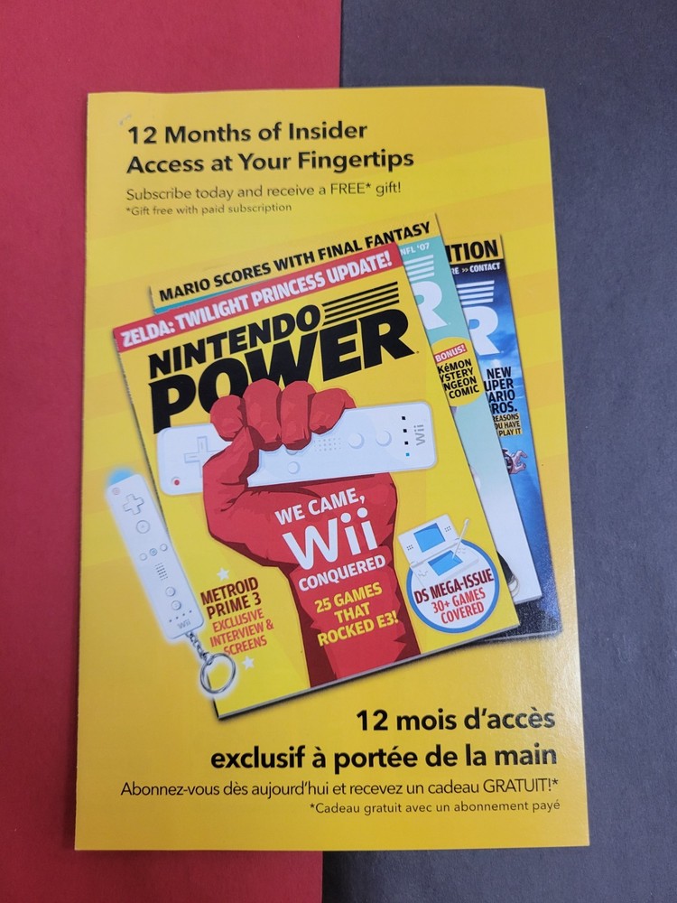 Nintendo Power Subscription Nintendo Wii INSERT ONLY Authentic
