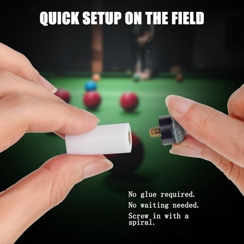 AccEncyc 12 Set Billiard Cues Tips Replacement Pool Cue Tips with White Pool