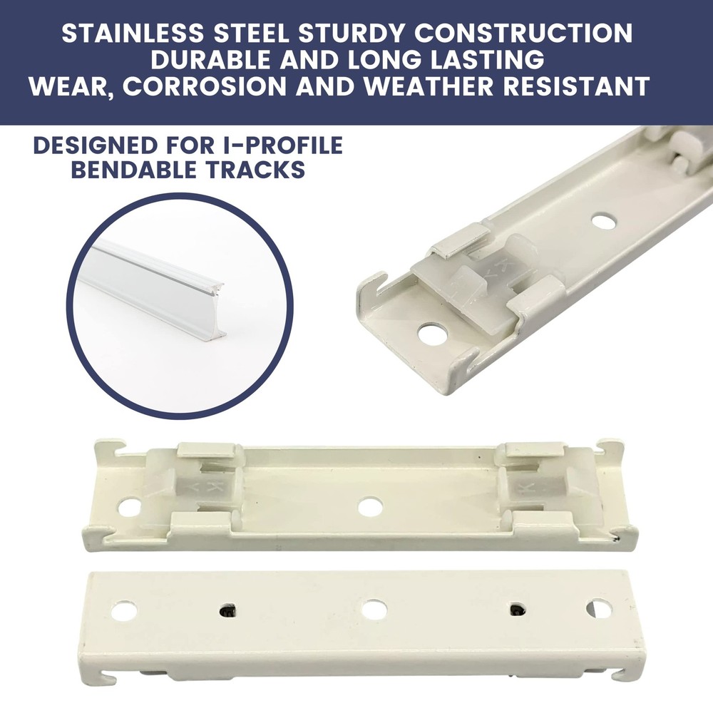 Bendable Curtain Track Double Ceiling Brackets, White, 6 Pack, Ceiling Mount ...