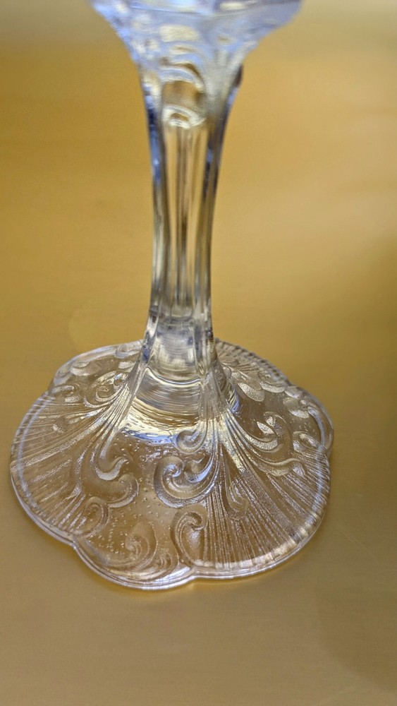 Vintage Patterned Glass Candle Holders