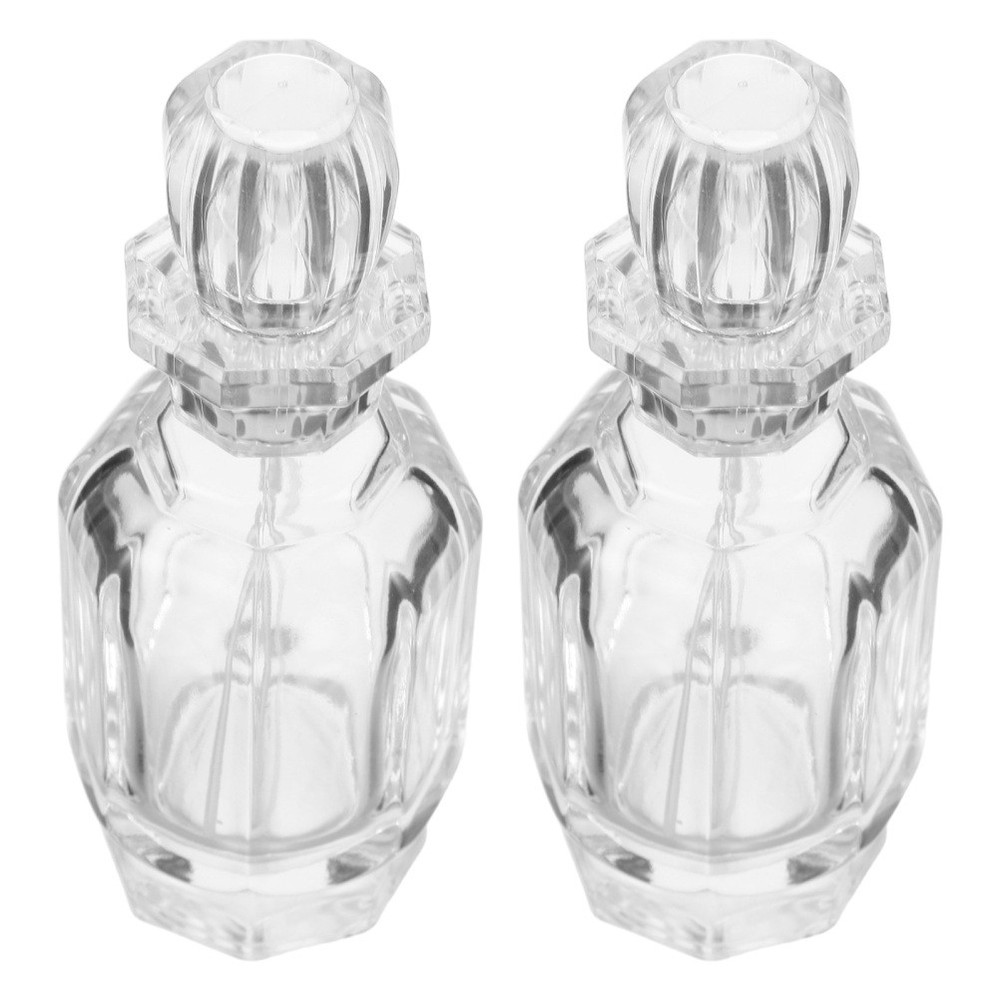 2 Pcs Reusable Perfume Bottle Refillable Glass Container Fine Mist Atomizer
