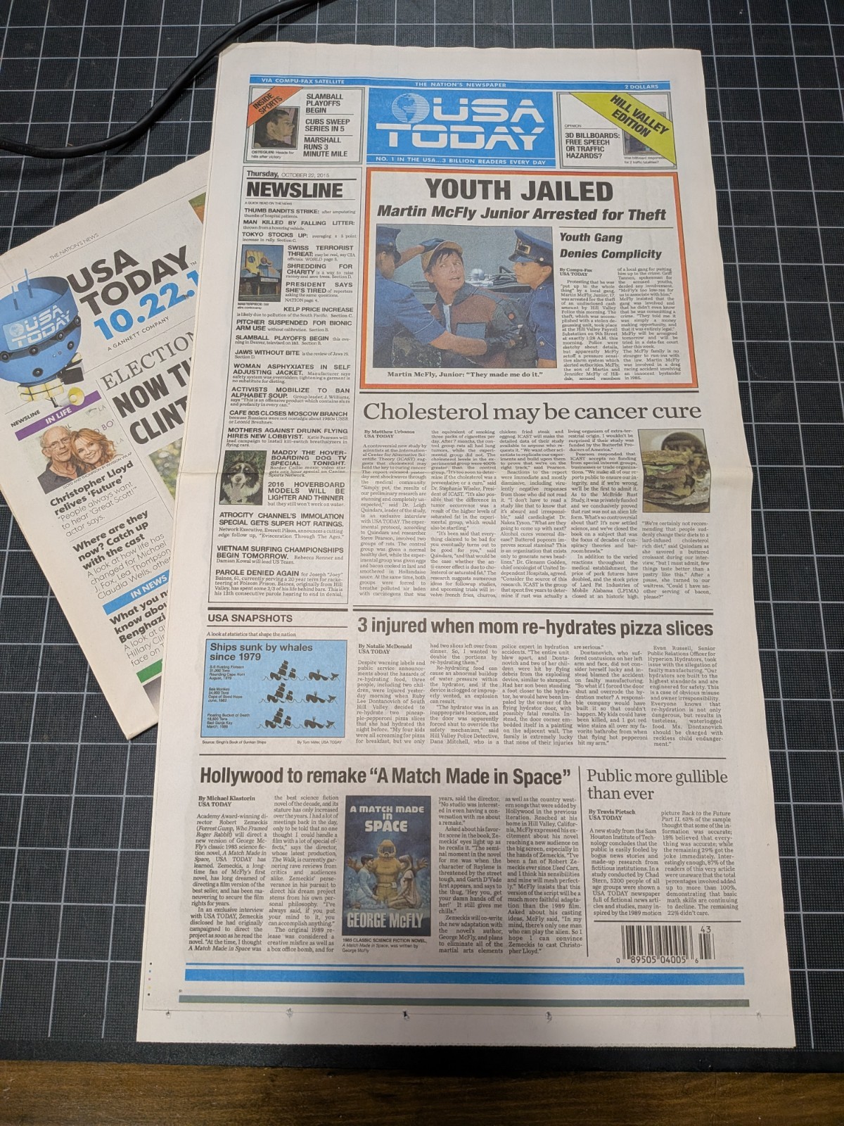 Back to the Future USA Today Special Edition Newspaper - October 22, 2015
