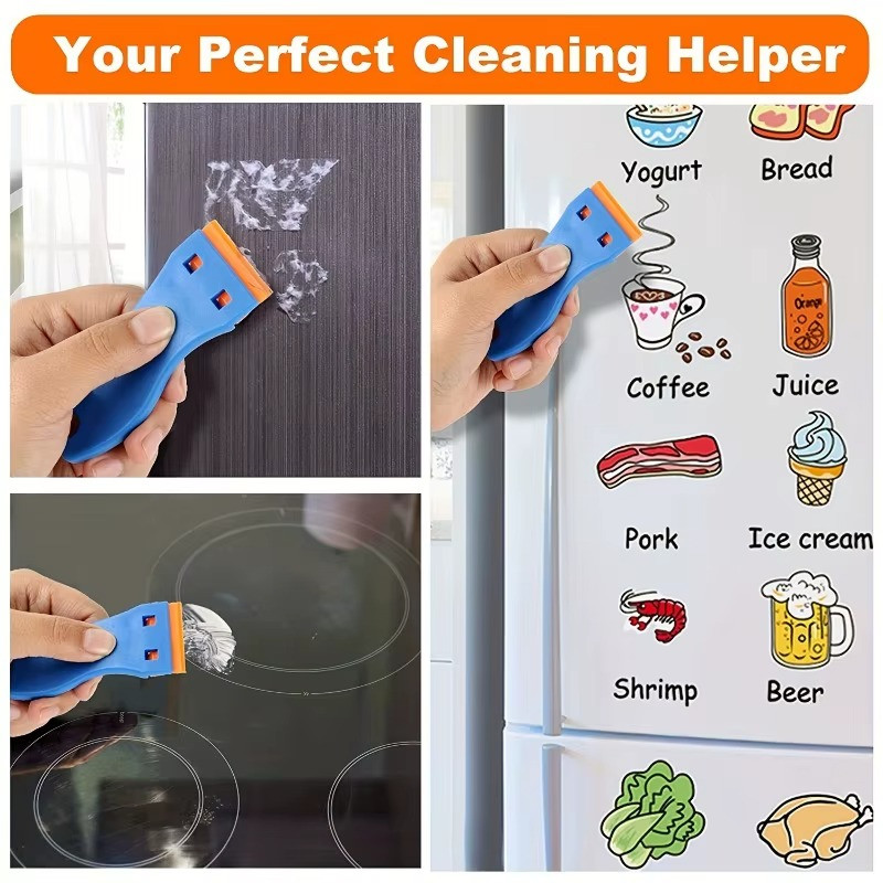 Plastic Blade Scraper with Replacement Blades for Car, Floor & Label Removal
