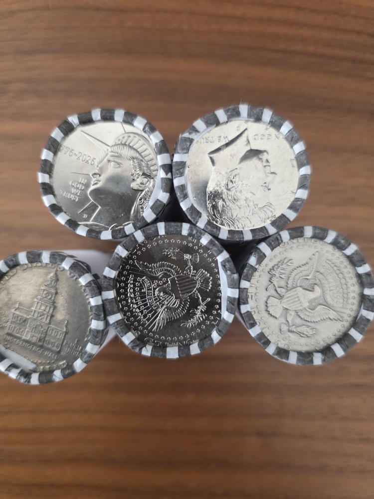 kennedy Half Dollar Bundle Pack (5) Unsearched Bank Rolls.