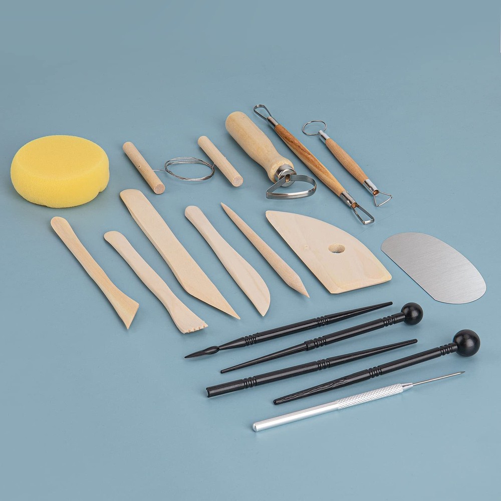 Pottery Tool Kit 17pcs Polymer Clay Tools Modeling Clay Sculpting Tools Kit Cera