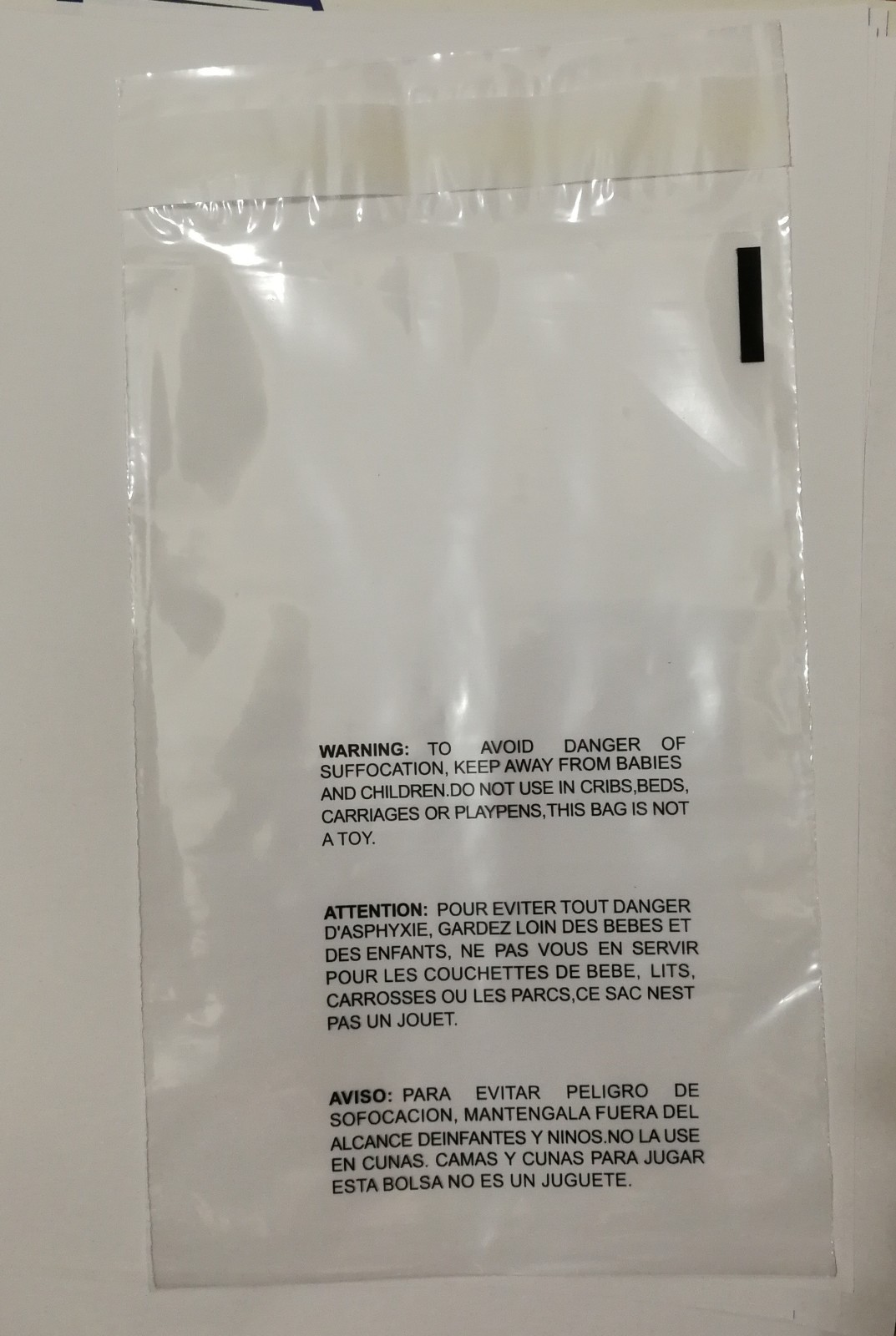 200 11x14 Clear Self Seal Lip & Tape Plastic Bags w/ Suffocation Warning