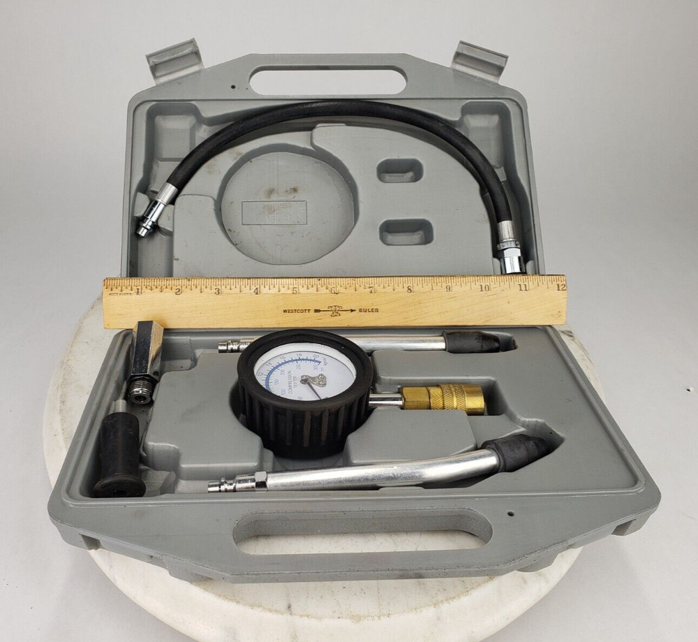 Engine Cylinder Compression Tester Kit - Gauge Tool Automotive