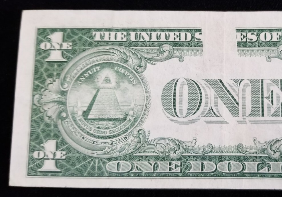 US 1 DOLLAR SILVER CERT. BACK PLATE ERROR
