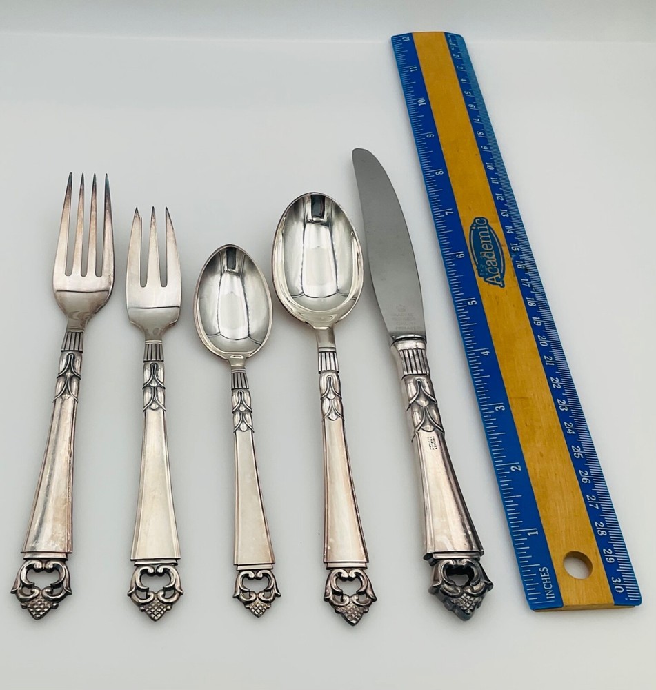 Frigast Denmark Sterling Silver Flatware Set 60 Pieces Total Condition VG