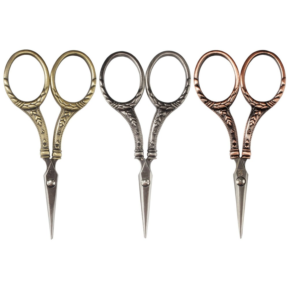 Embroidery Scissors Shears Roman Leaf Die Cast Handle