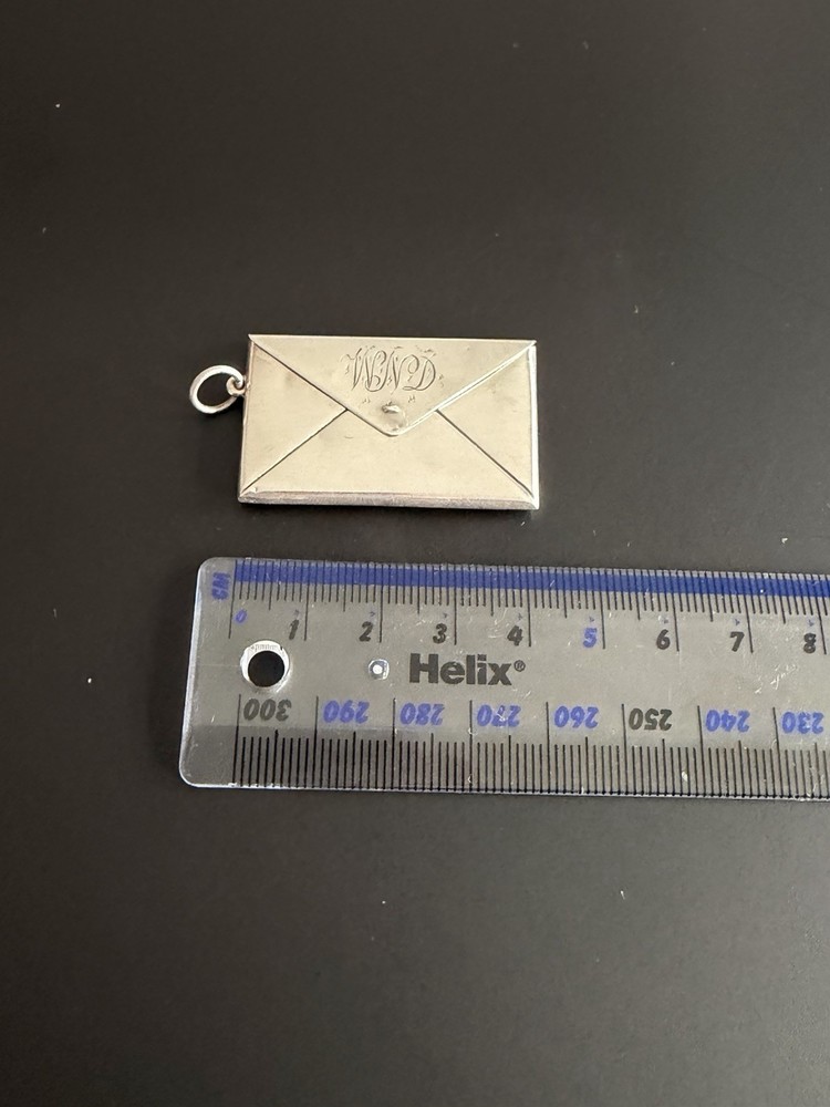 Edwardian Solid Silver Double Stamp Case Pendant Adie & Lovekin c1905 9g