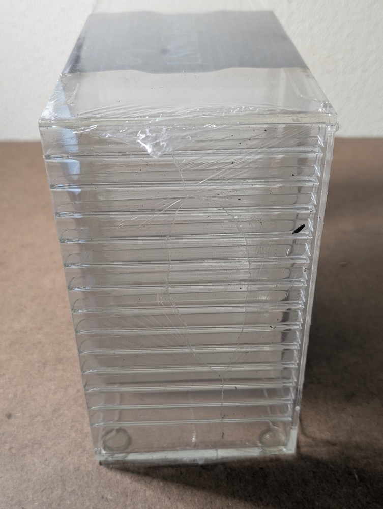 VTG US Acrylic Stackable Clear Plastic CD Holder Hold 30 Standard CD Jewel Cases