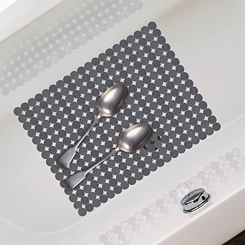 2Pack Kitchen Sink Mat for Stainless Steel/Ceramic Sinks, PVC Eco Solid Gray
