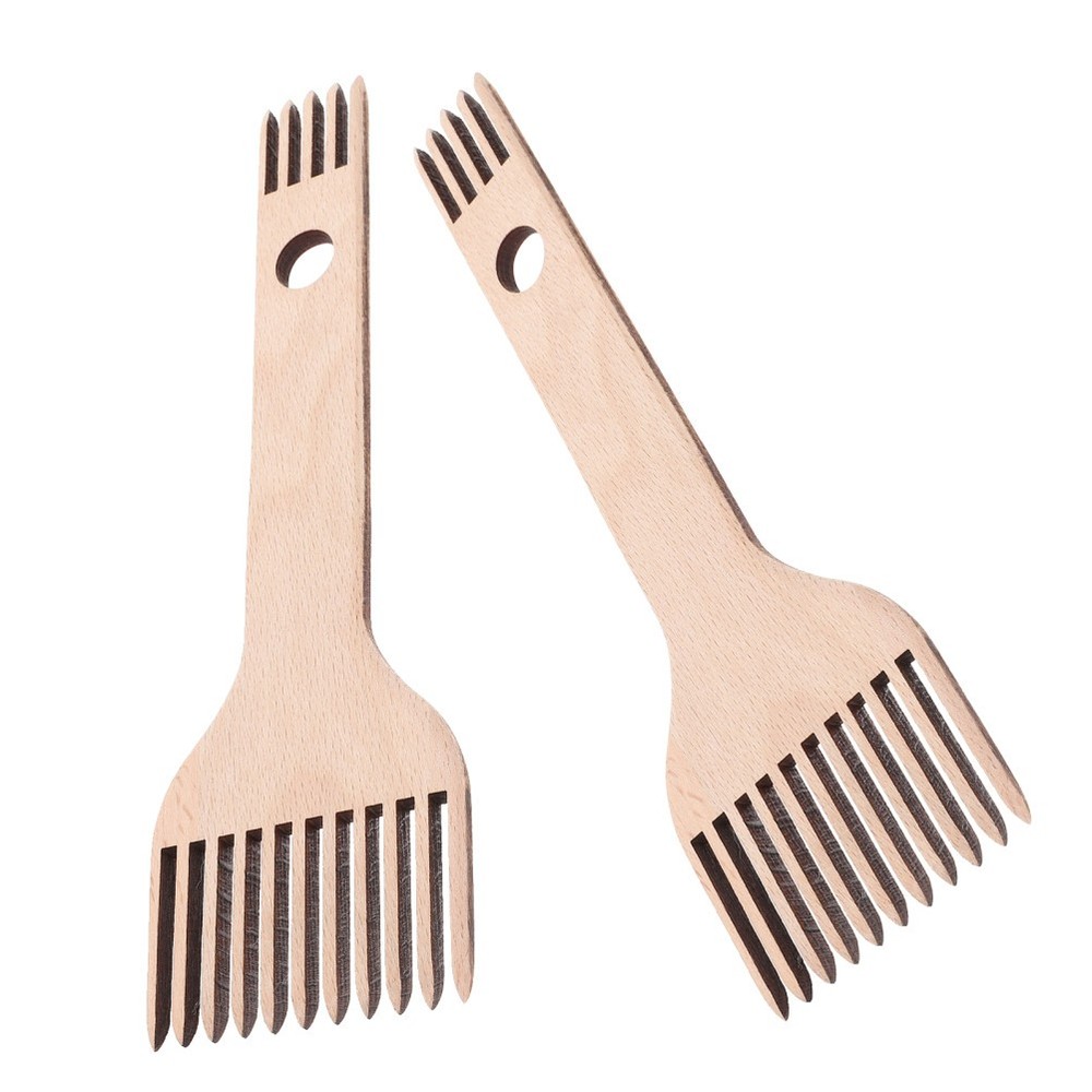 2 Pcs Loom Set Tapestry Weaving Comb Manual Tools Double-ended Machine
