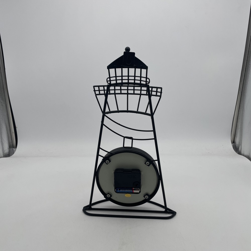 Table/Wall Clock Wrought Iron Lighthouse Theme Cottage Core Tested