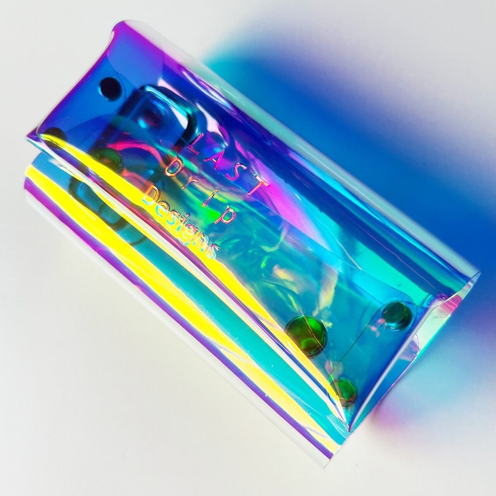 Aurora Tri-Fold Key Case, Double Snap, Waterproof PVC (Iridescent)