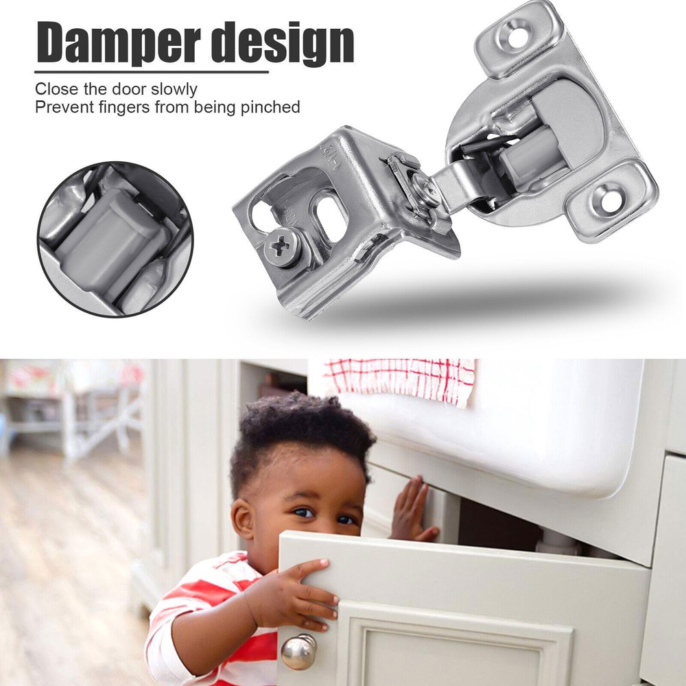 1-1/2" Overlay Soft Close Face Frame 105° Compact Cabinet Hinge Handware Lots