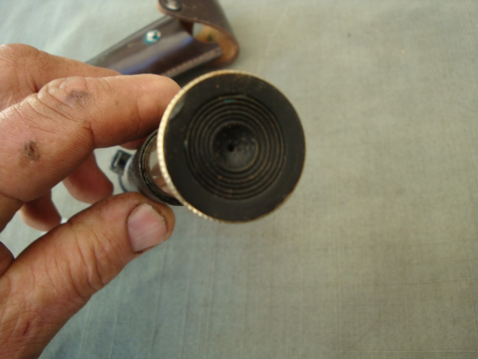 Vintage Hand Held Surveyor's Sighting Level With Leather Belt Case