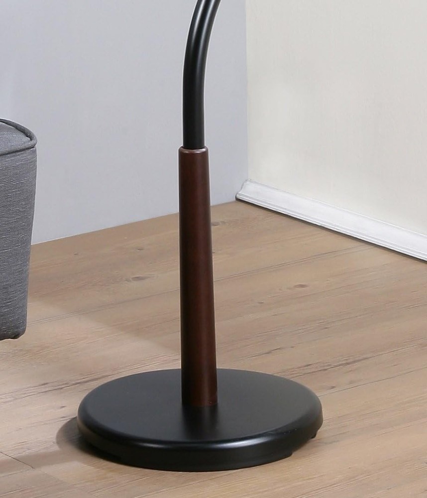 Arles Metal Black & Walnut Standing Coat Rack