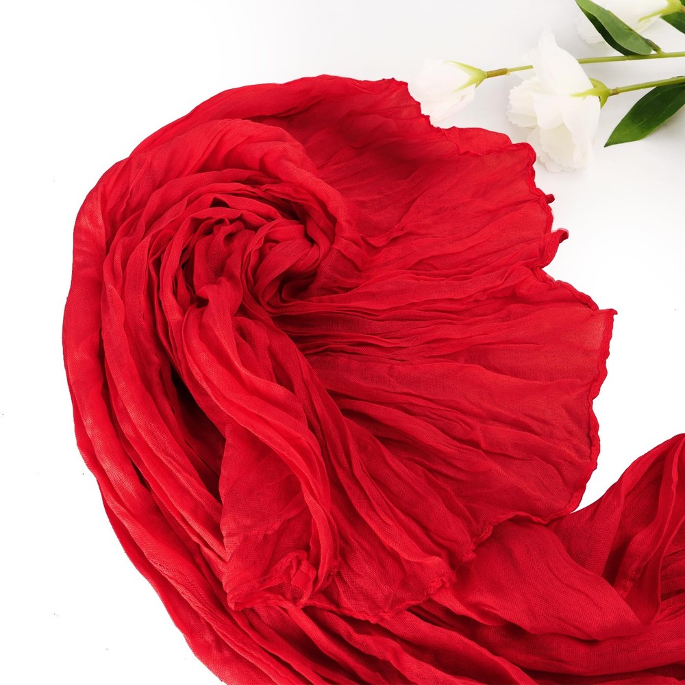 Bright Red Cheesecloth Table Runner 10FT Gauze Rustic Cheese Cloth Dining Tab...