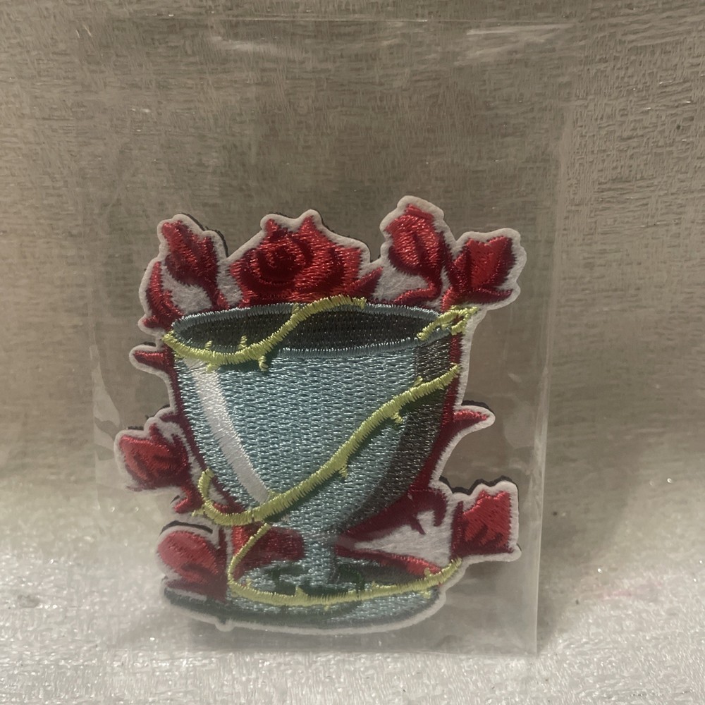 Holy Grail Cup / Roses & Wrapped  In Thorns Hook And Loop Patch