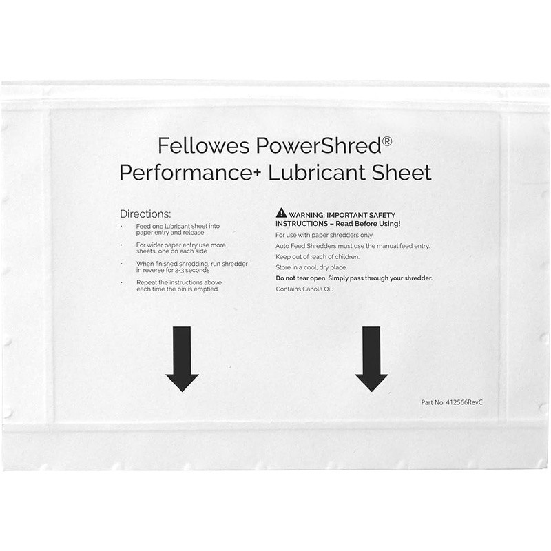 Shredder Lubricant Sheets 10 Pack Prevent Jams Optimize Performance Easy Use