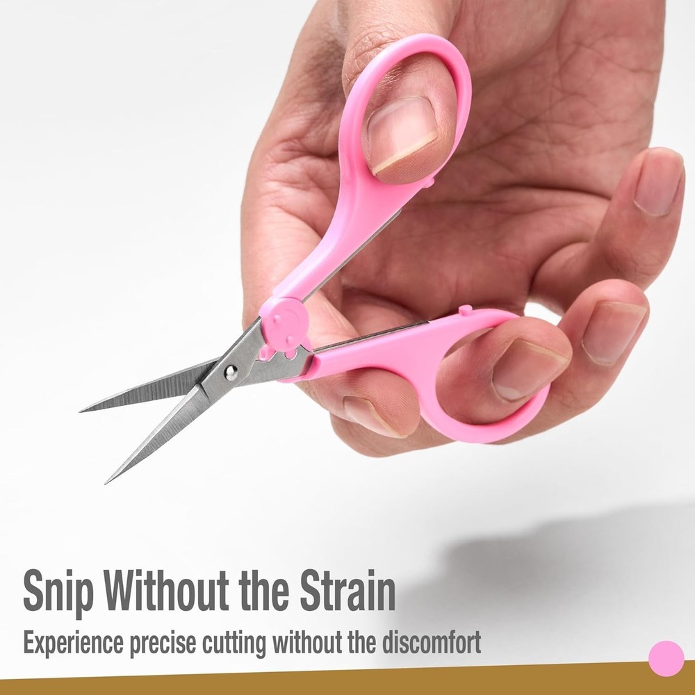 Compact 2-Pack Detail Scissors - Sharp Stainless Steel & Protective Covers