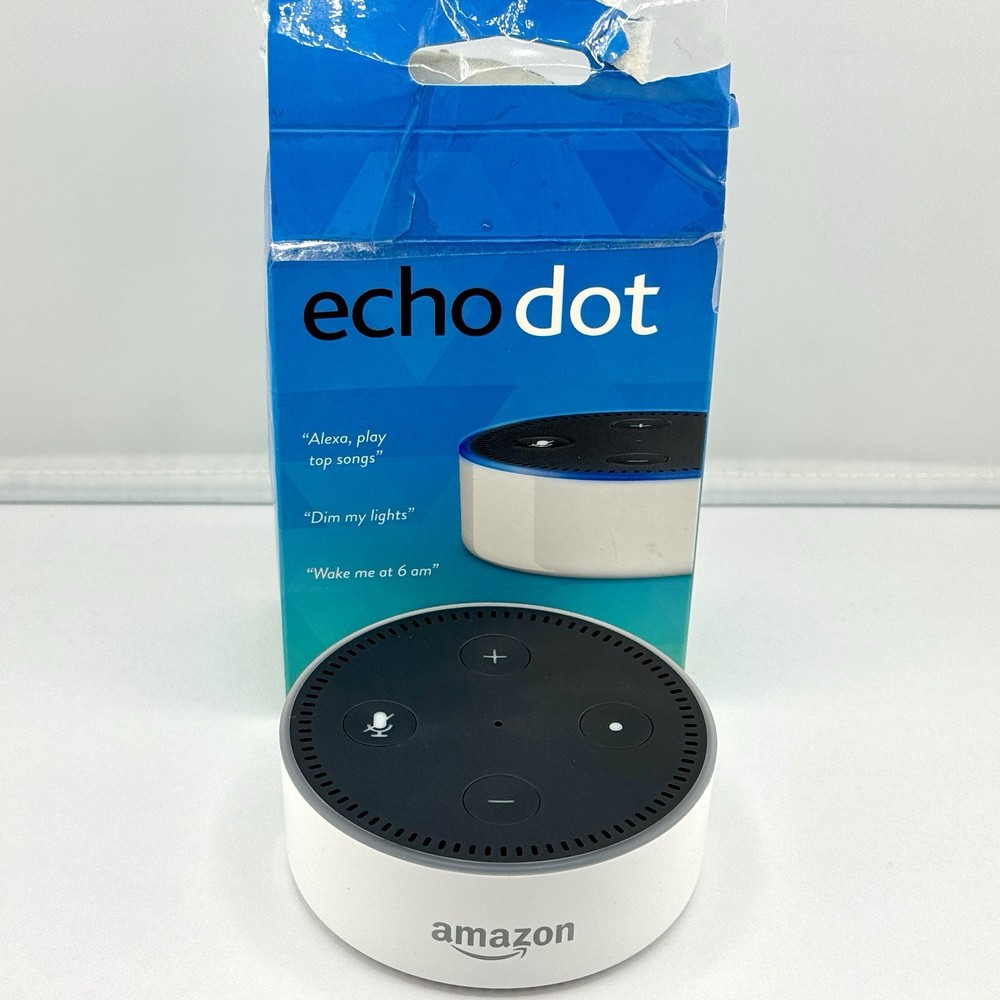 Amazon Echo Dot 2nd Generation Alexa Smart Assistant RS03QR White w/ Box TESTED