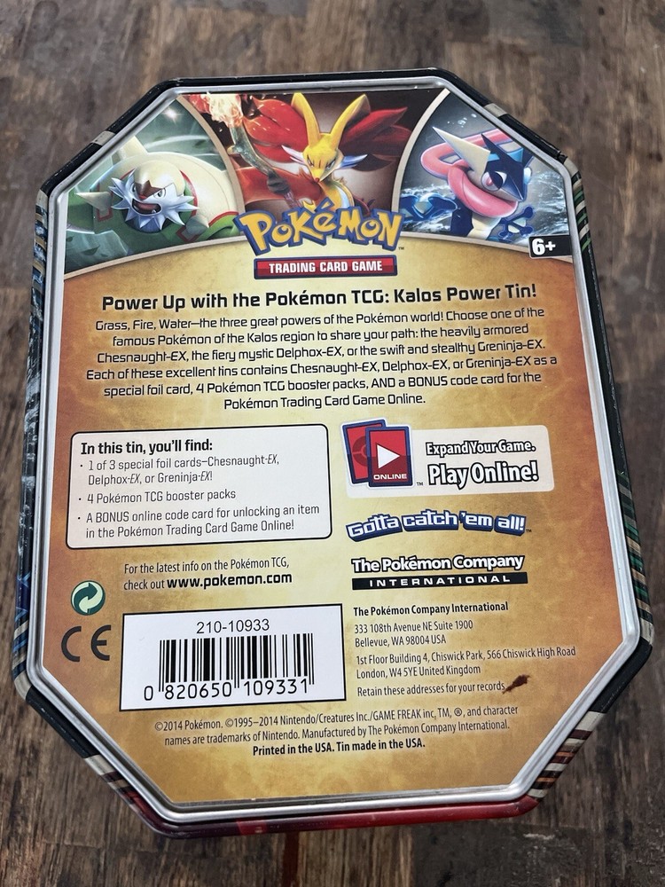 Empty Pokémon Tin 2014
