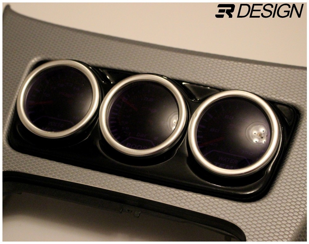 BMW E90 E92 E93 Centre Console Gauge Holder 3 Hole 52mm - Gloss Black ABS