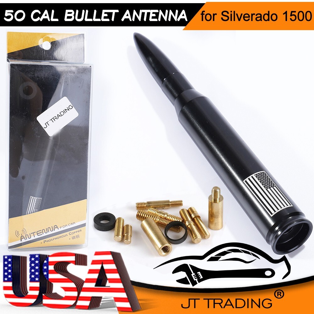 FLAG BULLET ANTENNA 50 CAL for CHEVROLET SILVERADO 1500/2500/3500/GMC SIERRA USA