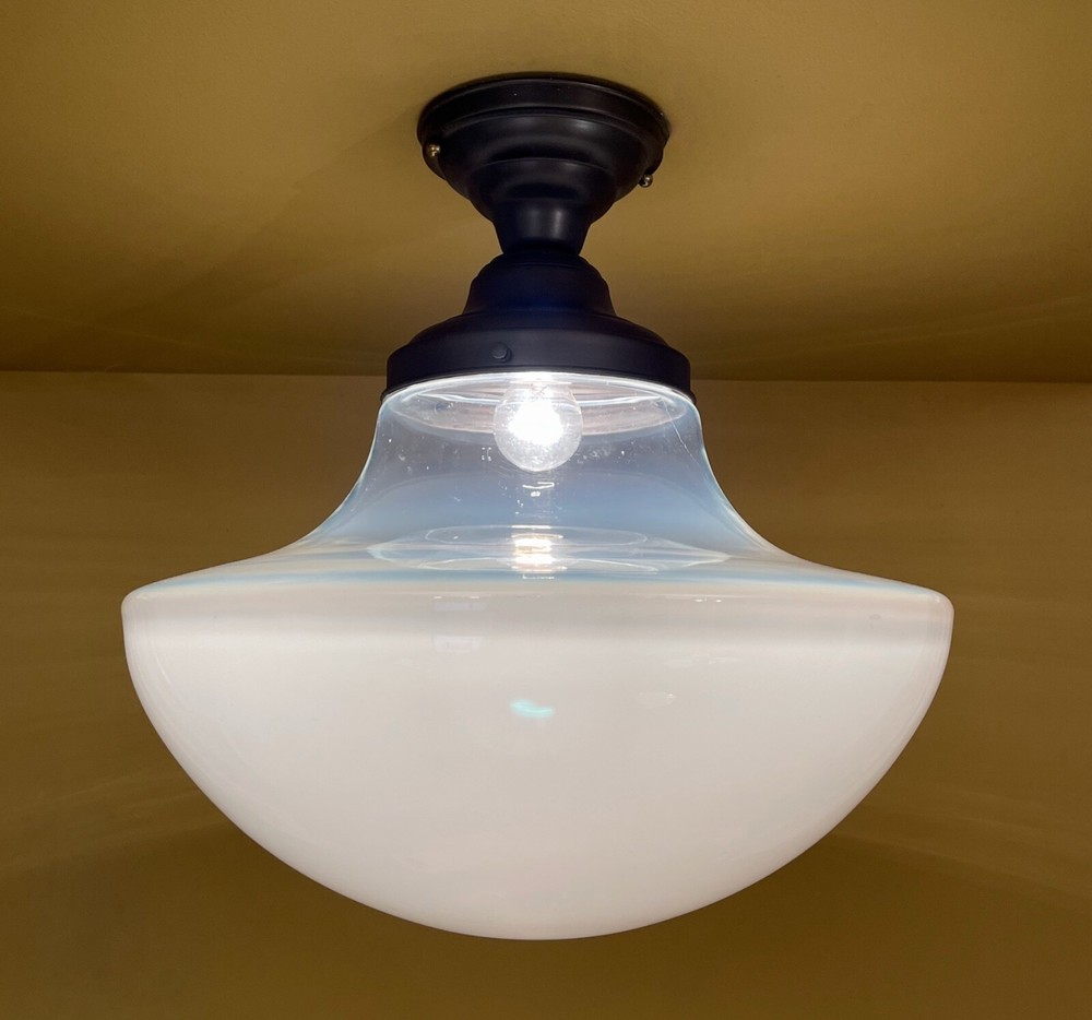 HUGE schoolhouse ceiling light. Bronze finish